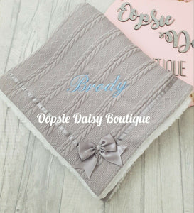 Personalised Baby Blanket Deluxe Supersoft Cosy Sherpa Back