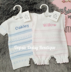 Personalised Boys & Girls Knitted Rompers Dandelion Baby
