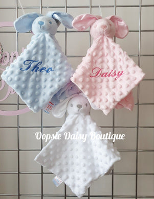 Personalised Baby Comforter Bunny Rabbit Baby Blanket - Embroidered Design