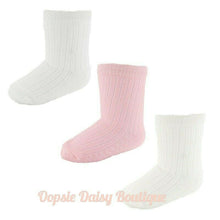 Load image into Gallery viewer, Baby Socks Girls 3 Pair Ribbed Socks
