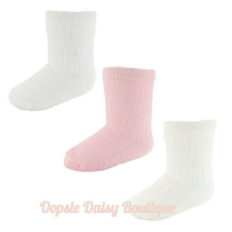 Baby Socks Girls 3 Pair Ribbed Socks