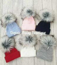 Load image into Gallery viewer, Boys Girls Knitted Pom Pom Hats 0-6 years