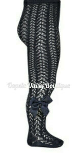 Sale Condor Open Weave Spanish Pelerine Ribbon Tights