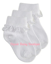 Load image into Gallery viewer, Baby Girls White Frilly Ankle Socks 3 Pack