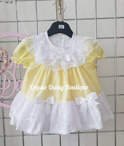 Lemon Pretty Ribbon & Lace Frilly Dress