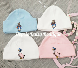 Peter Rabbit Jemima Puddleduck Soft Cotton Baby Hat Size Newborn