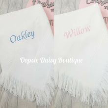 Load image into Gallery viewer, Personalised Baby Shawl Blanket Christening Shawl