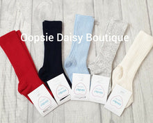 Load image into Gallery viewer, Baby Boys Girls Spanish Style 3/4 Ribbed Long Infant Socks upto 4yrs