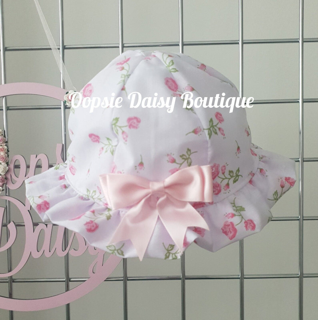 Baby Girls Summer Bonnet Ribbon Summer Hat