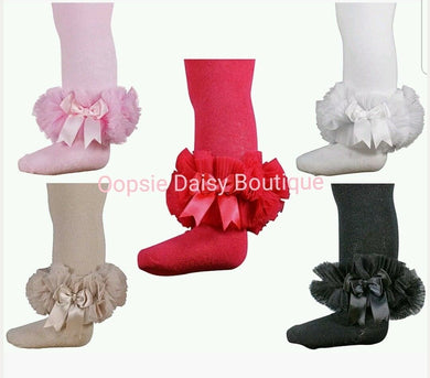 Girls Frilly TuTu Tights Spanish Romany Style (0-12M) - Oopsie Daisy Baby Boutique