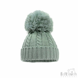 Baby Knitted Pom Pom Hat 0-6mth 6-12mth
