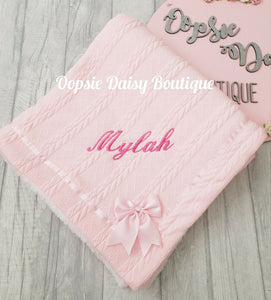 Personalised Baby Blanket Deluxe Supersoft Cosy Sherpa Back
