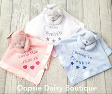 Load image into Gallery viewer, Personalised Baby Comforter Teddy Bear Design - Oopsie Daisy Baby Boutique