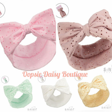 Baby Headband Broderie Big Bow Headbands 0-18mths