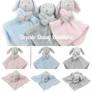 Personalised Baby Comforter Bunny Rabbit Baby Blanket - Embroidered Design