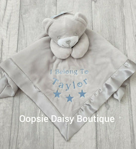 Personalised Baby Comforter Teddy Bear Design - Oopsie Daisy Baby Boutique