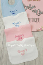 Load image into Gallery viewer, Nannas Boy/Girl Grandmas Boy/Girl Grandads Boy/Girl Embroidered Bibs