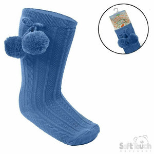 Knee High Pom Pom Socks 0-24mth