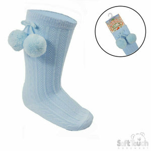 Knee High Pom Pom Socks 0-24mth