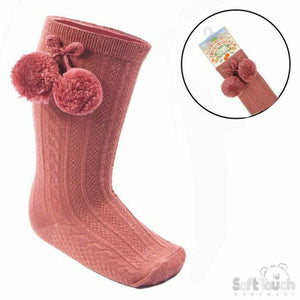 Knee High Pom Pom Socks Romany Spanish Style 0-24mth