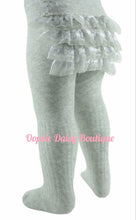 Load image into Gallery viewer, Baby Girls Grey Frilly Bum Tights
