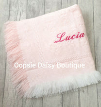 Load image into Gallery viewer, Personalised Baby Shawl Blanket - Diamond Design - Oopsie Daisy Baby Boutique