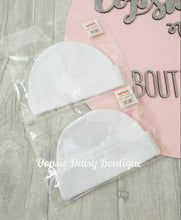 Load image into Gallery viewer, Baby Soft Cotton White Hats x 2 pack