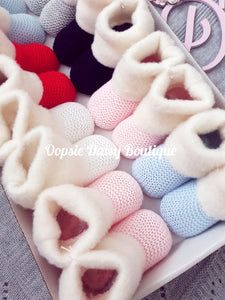 Baby Knitted Spanish Booties Size 0-3mth