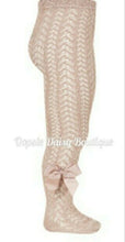 Load image into Gallery viewer, Sale Condor Open Weave Spanish Pelerine Ribbon Tights