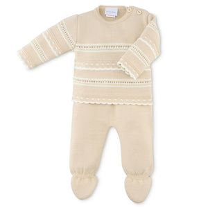 Baby Boys Camel Brown Knitted Suit - Dandelion