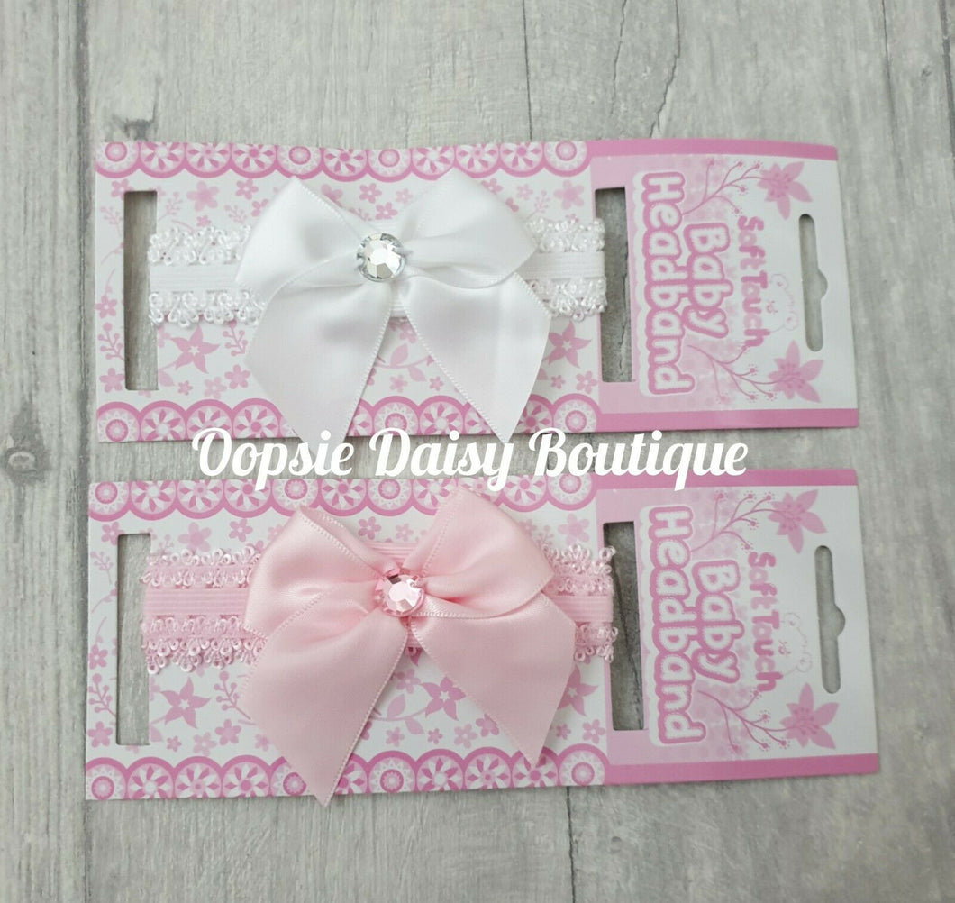 Baby Girls Ribbon & Lace Headbands - Oopsie Daisy Baby Boutique