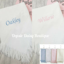 Load image into Gallery viewer, Personalised Baby Shawl Blanket Christening Shawl