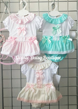 Load image into Gallery viewer, Girls Ribbon Jam Skirt &amp; Blouse Sets