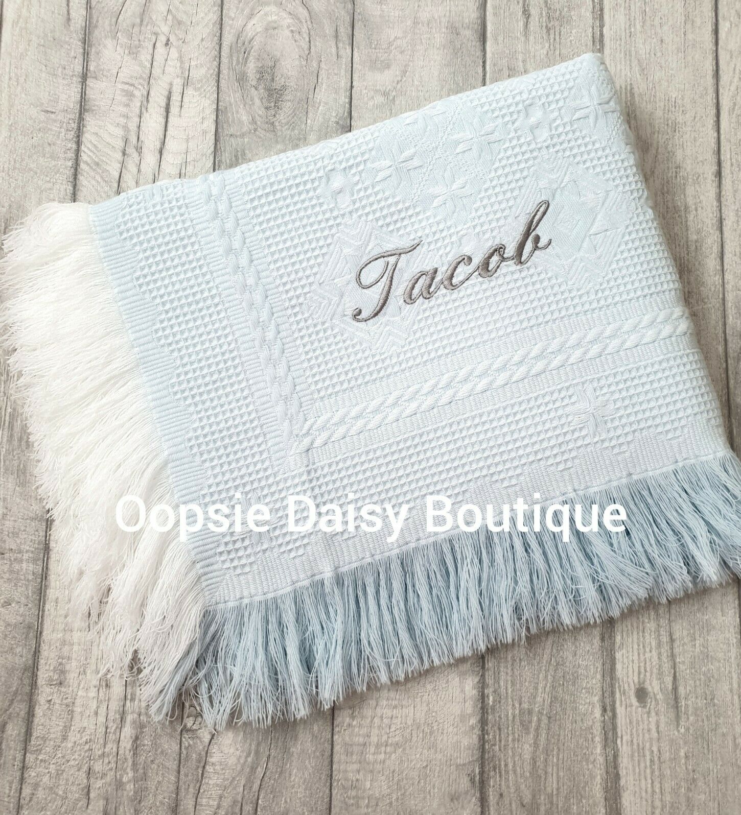 Personalised Baby Shawl Blanket - Diamond Design – Oopsie Daisy