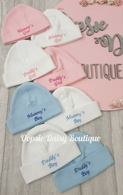 Mummys Girl/Boy Daddys Girl/Boy Hats Size Newborn