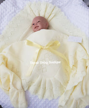 Load image into Gallery viewer, Lemon Spanish Knitted Ribbon Blanket Shawl