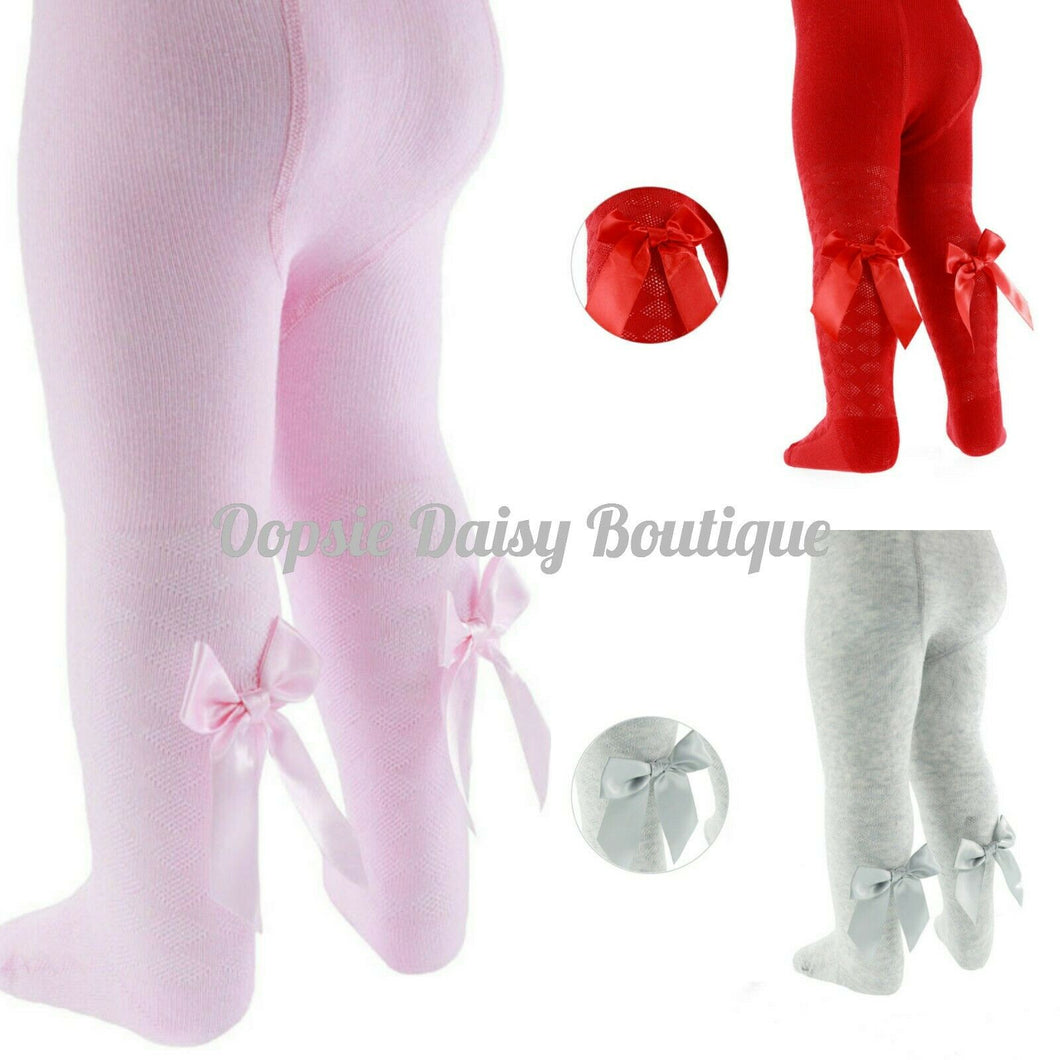 Baby Girls Gorgeous Ribbon Bow Tights