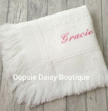 Load image into Gallery viewer, Personalised Baby Shawl Blanket - Diamond Design - Oopsie Daisy Baby Boutique