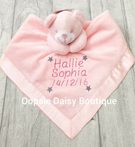 Personalised Baby Comforter Teddy Bear Design - Oopsie Daisy Baby Boutique
