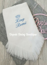 Load image into Gallery viewer, Personalised Baby Shawl Blanket with Crown/Tiara