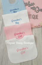 Load image into Gallery viewer, Nannas Boy/Girl Grandmas Boy/Girl Grandads Boy/Girl Embroidered Bibs