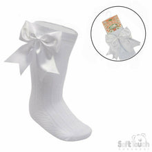 Load image into Gallery viewer, Girls Knee High Large Ribbon Socks 0-24mth