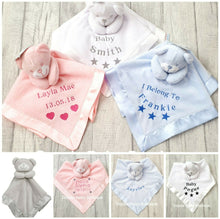 Load image into Gallery viewer, Personalised Baby Comforter Teddy Bear Design - Oopsie Daisy Baby Boutique