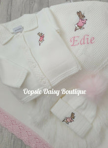 Personalised Peter Rabbit Baby Shawl Gift Box Set , Size 3-6mth