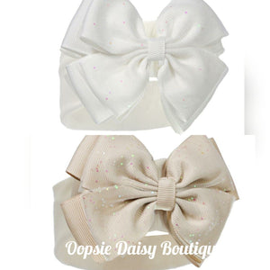 Baby Headband Ribbon Bow Sparkle Headbands 0-12mths