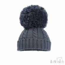 Load image into Gallery viewer, Baby Knitted Pom Pom Hat 0-6mth 6-12mth