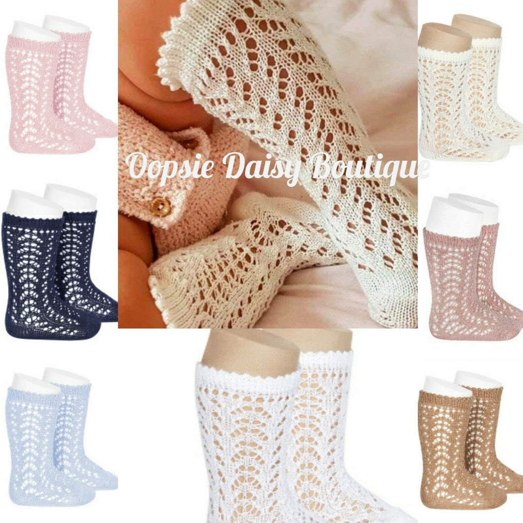 Condor Open Weave Spanish Pelerine Knee High Socks