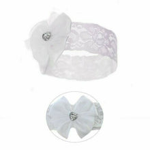 Load image into Gallery viewer, Beautiful Lace &amp; Diamante Baby Girls Headbands 0-12mth