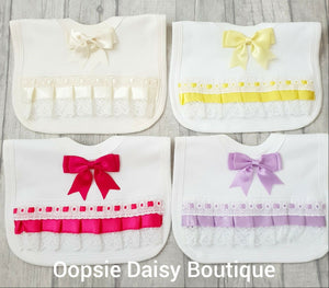Ribbon Lace & Bows Bibs - Oopsie Daisy Baby Boutique