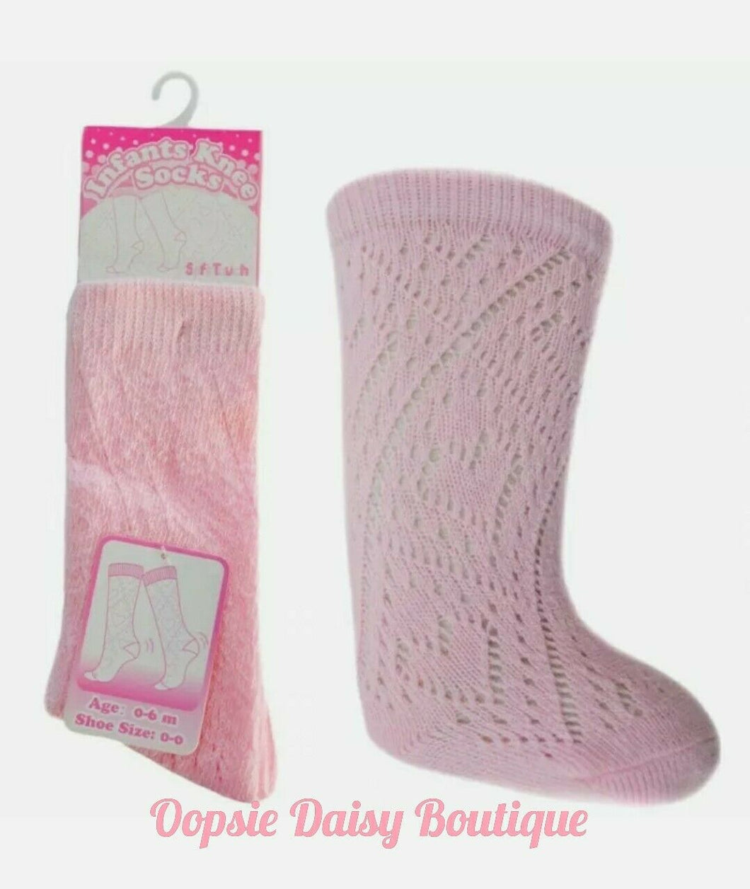 Girls Pink Pelerine Knee High Socks